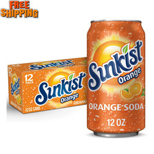 Sunkist Orange Soda Pop, 12 fl oz, 12 Pack Cans Free Shipping