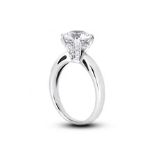 3/4ct F VS2 Round Earth Mined Certified Diamonds 14k  Vintage Style Accent Ring