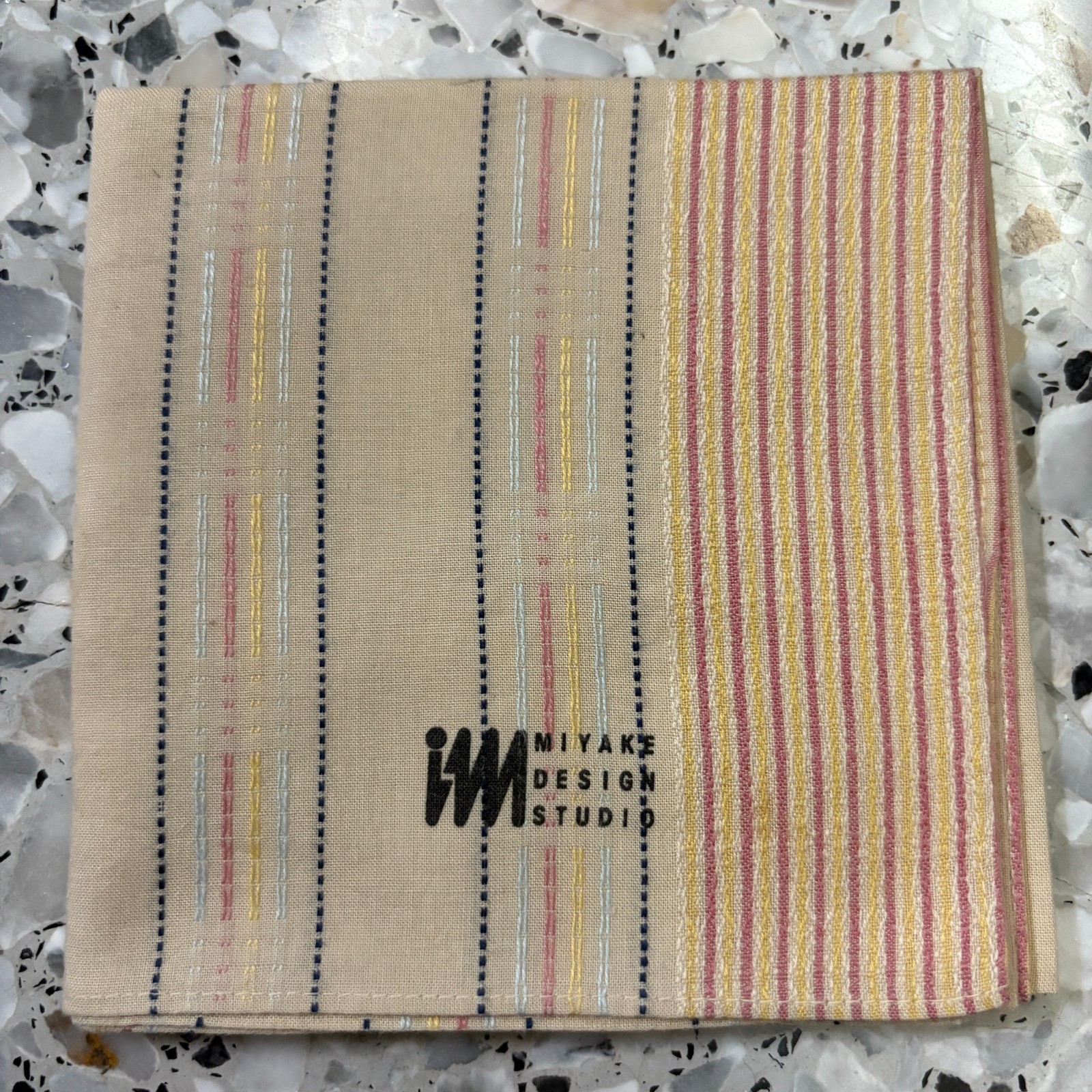 MAN HANDKERCHIEF SOLID STRIPED CREAM CLASSIC COTT… - image 1