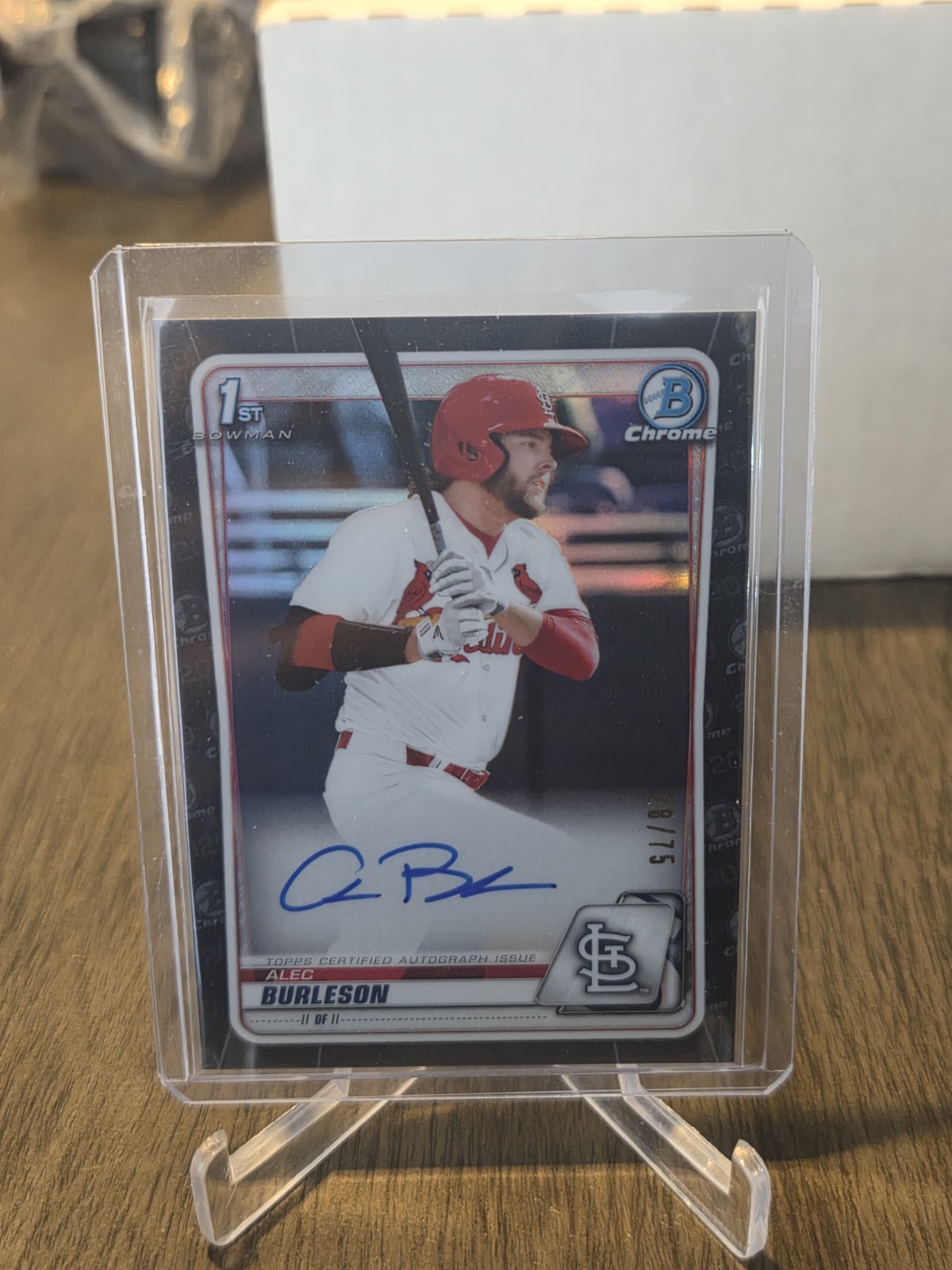 2020 Bowman Draft Baseball Alec Burleson 1st Bowman Chrome Black Auto 28/75🔥🔥