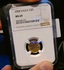 U.S. Mint 2008 American Eagle $5 Gold Coin NGC MS69 Cert #8846380-057