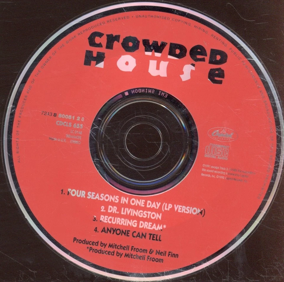 Crowded House Four Seasons In One Day CD UK Capitol 1992 In Kartonhülle CDCLS655 - Bild 3 von 3
