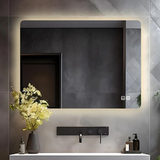 LED Bathroom Vanity Mirror, Anti-Fog, Dimmable, 3-Color Light, Memory Function