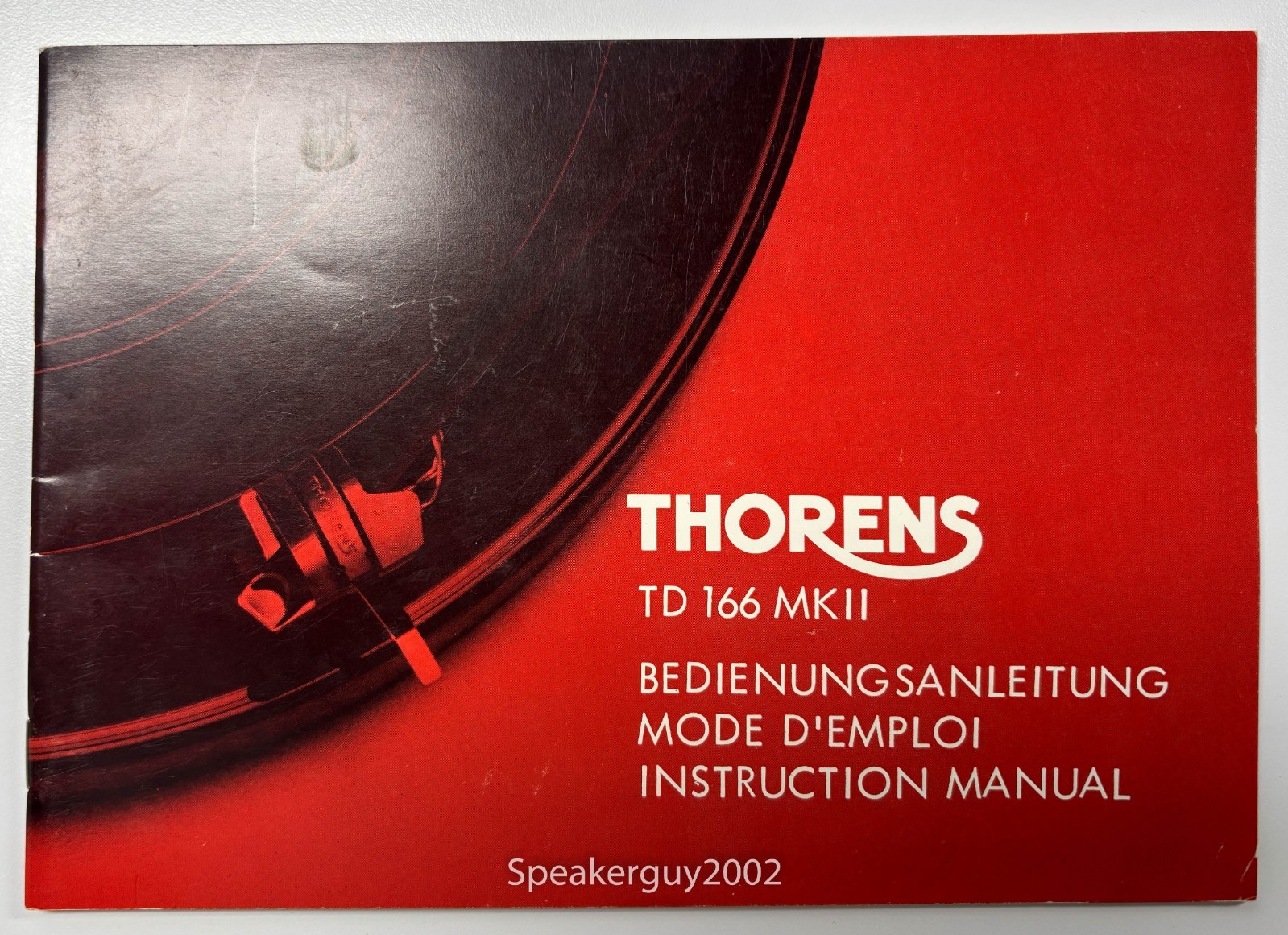 Original Thorens TD166 MKII Turntable Instruction Manual