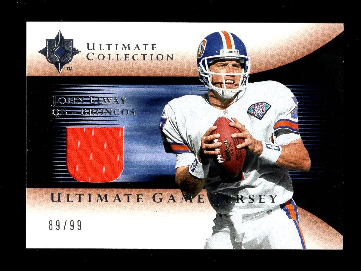 2005 ULTIMATE COLLECTION JOHN ELWAY GAME USED JERSEY 89/99 BRONCOS