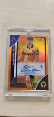  Jorgen Strand Larsen Auto /25 Orange Topps Chrome Premier League 2025-26 Norway