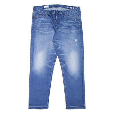 GAP 1969 Damen Jeans Blau Regular Straight Stone Wash W36 L28