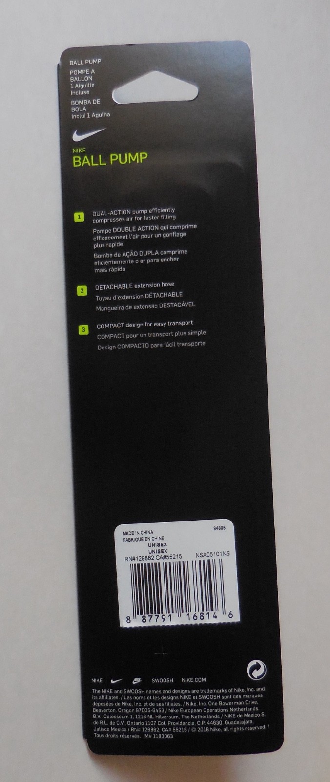 Nike Dual-Action Ball Pump White/Black