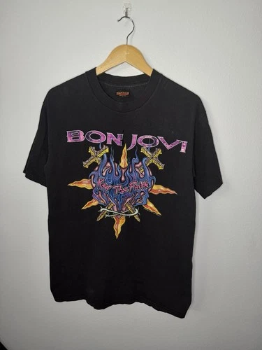 90s Bon Jovi Keep The Faith Tour Band T Shirt f 1990s vintage concert t-shirt, vintage, single stitch, B+ condition