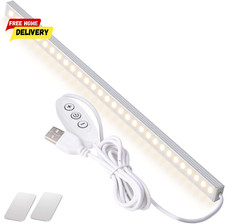 USB Powered under Cabinet Lighting, 12" Tool-Free Mount Dimmable LED Strip for P