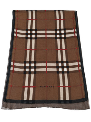 Burberry Nova Check Silk scarf Shawl for women Beige made in Italy Authentic