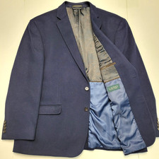 RALPH LAUREN Blazer Wool CASHMERE Silk Blend Men 48 Reg 48R Sport Coat NAVY Blue