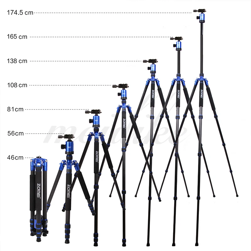 Zomei Z888C Portable Travel Carbon Fiber Tripod Stand With Ball Head For Camera - Image 3 of 4