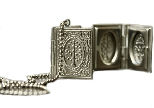 Collana medaglione fotografico collana libro vintage idea regalo donna madre sorella - Foto 2 di 5