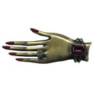 gems enamel red nails in style of Coro 90s Art Deco Style 3.5" brooch Vintage w/