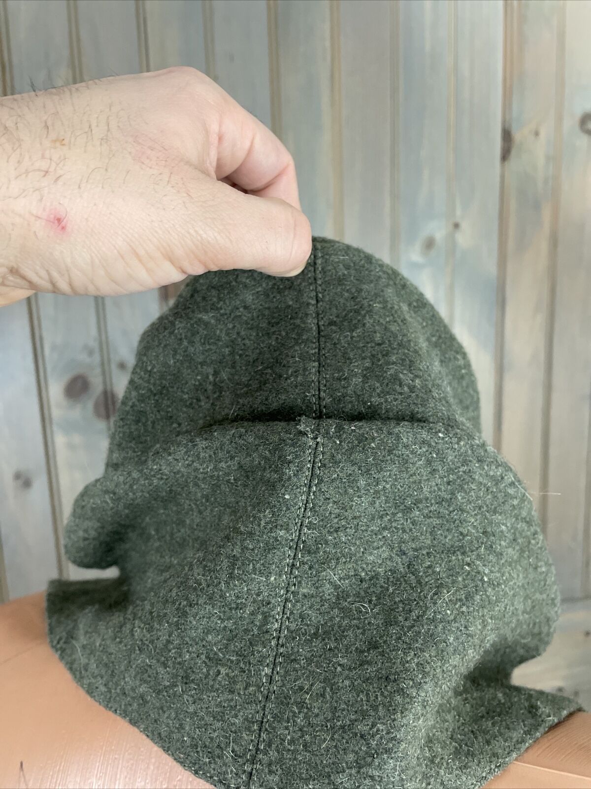 VTG VINTAGE GREEN ARMY CAP HAT WINTER EAR FLAPS - image 6