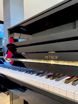 Petrof Upright P115 Piano - Black. 45'' Tall