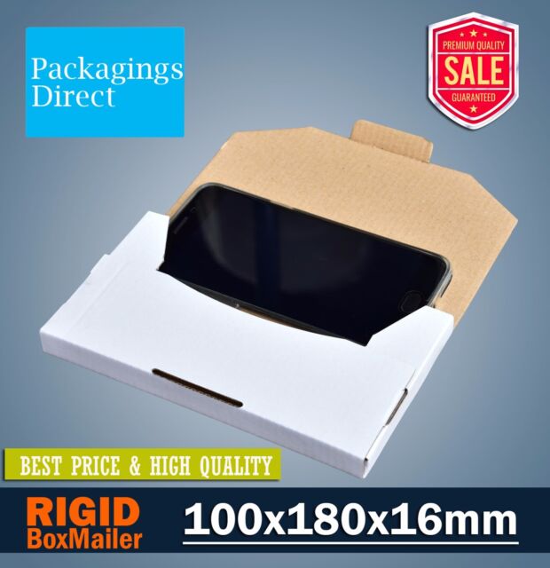 50x Mailing Box Superflat 180 x 100 x 16mm Rigid Mailer