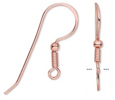 Ear Wire, 50 Copper Plated Copper Fishhook Ear Wires with Coil  Ball Earring
