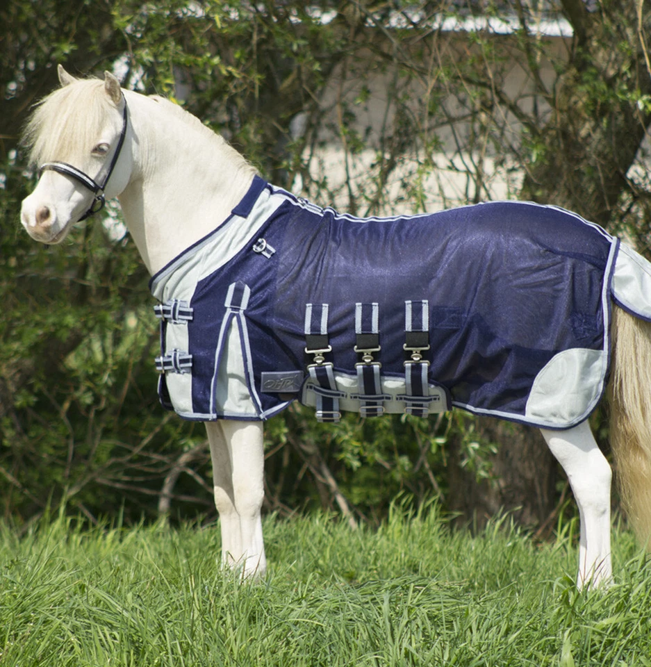 QHP Fliegendecke Falabella mit Halsteil und Fliegenmaske blue - Bild 3 von 3