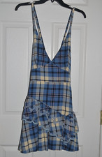 $325 Loveshackfancy Women's Plaid 'Marion' Spaghetti Strap Mini Dress Size 12