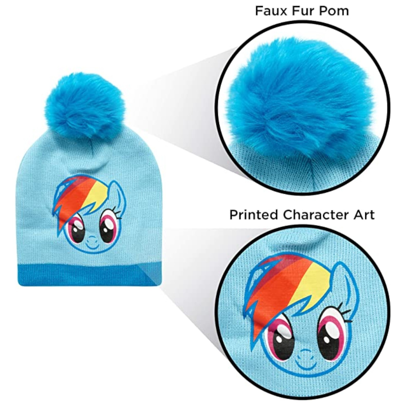 Set berretto e guanti My Little Pony ragazza arcobaleno cruscotto freddo cappello in maglia