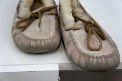 UGG AUSTRALIA DAMEN ECHT LEDER LAMMFELL MOCCASIN SLIP ON ROSA  31