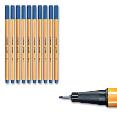 (0,63 /Stück) Stabilo Point 88 blau - 10er Pack Fineliner, Strichstärke 0,4 mm