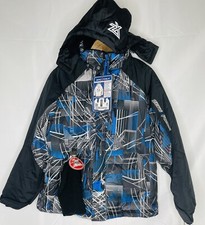 Zero Xposur Boys Youth Jacket L 14 -16 Snow Ski Winter Blue / BLACK Zip Hood