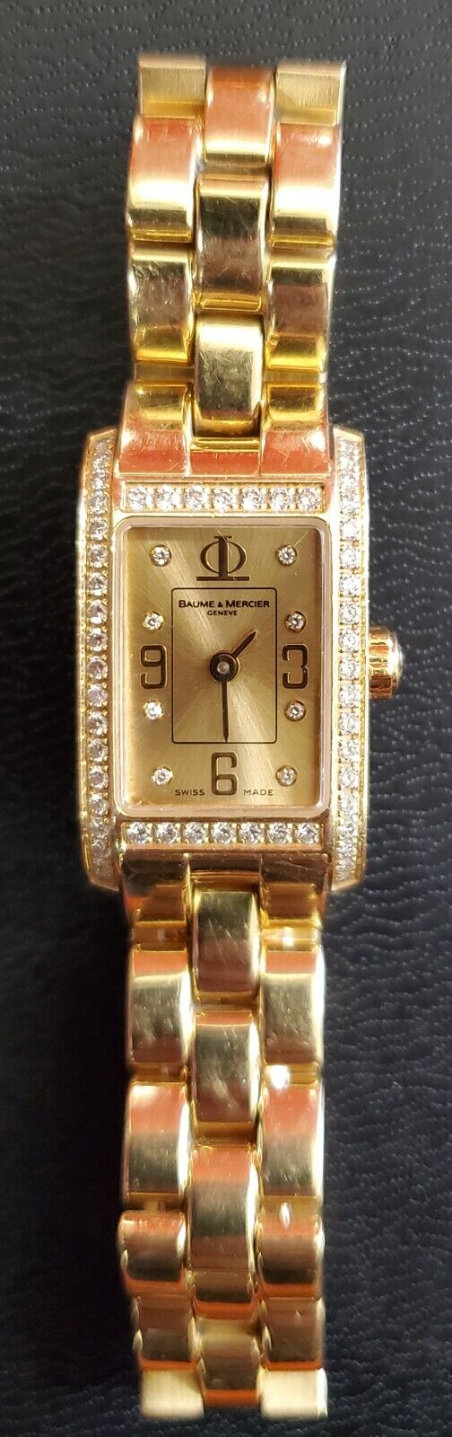 Baume & Mercier Ladies 18k Yellow Gold & Diamond Watch Quartz 65437