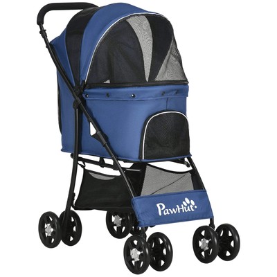 PawHut Faltbarer Haustier Kinderwagen, Hund Katze Reisewagen mit Universalrollen, BH