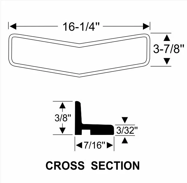 Junta de goma de ventilación de capucha moldeada para Chrysler Airstream 1935-1936 Foto 3 de 4