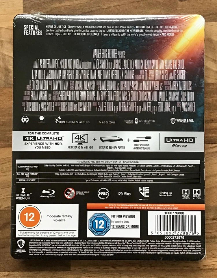 JUSTICE LEAGUE - 4K ULTRA HD & BLU-RAY STEELBOOK LIMITED EDITION NEW & SEALED - Image 2 of 4