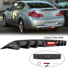 For Infiniti G35 G37 Sedan Rear Bumper LipValance Diffuser Spoiler w/Brake Light