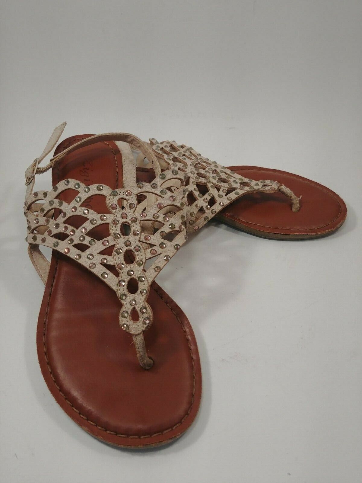 lanthaan Scorch getrouwd Women's Zigi Soho Sandals Tan Rhinestones Size 6M | eBay