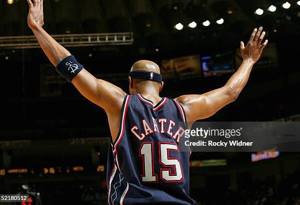 Vince Carter New Jersey Nets Men S Adidas Sewn Road Blue #15 VC
