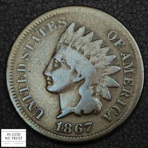 1867 Indian Head Copper Cent 1C