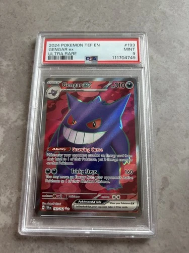 Pokémon Gengar ex 193/162 SV05: Temporal Forces Ultra Rare Holo PSA 9