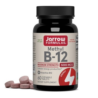 Jarrow Formulas Methyl Vitamin B12 5000 mcg  60 Chewable Tablets, Naturally F...