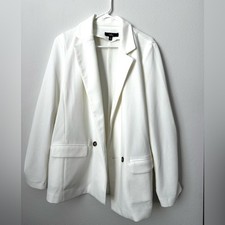 Women s White Blazer Size M Minimalist Quiet Luxury