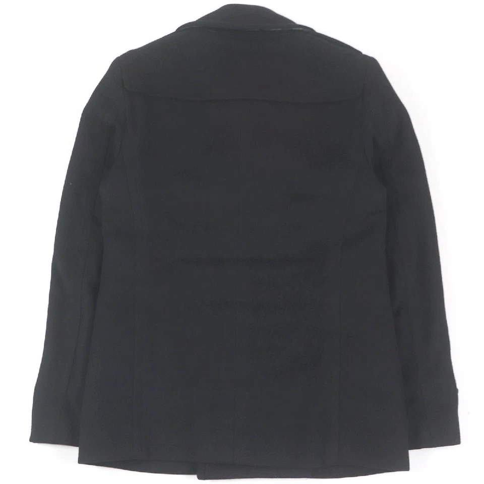 BURBERRY LONDON Wool Cashmere Logo Button Pea Coat Black 44 Men's - Image 4 of 4