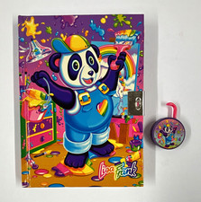 Vintage Lisa Frank Diary Journal w/ *Broken Lock Painter Panda Rainbow Cover