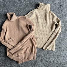 Ralph Lauren Camel Ladies Jumper Wool Cashmere Blend size S & SHEIN Wool