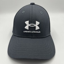 Under Armour Youth Strapback Hat Black Canvas Cap Gray Cotton Polyester NWT