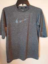 Nike Swim UPF40 Dri-Fit Youth XL 13-15 yrs Gray Short Sleeve Shirt-NEW no tag
