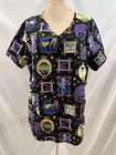 Halloween Scrub Top Frankenstein Skeleton Dracula Ghost Witch Cat L — photo 5