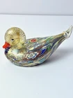 Vintage Murano Bortolotti & Rubelli Millefiori Gold Fleck Art Glass Duck NEW