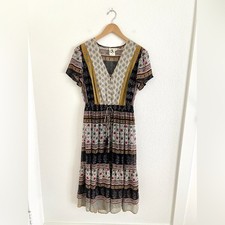 ONE SEPTEMBER mixed print indian style midi dress / size XS