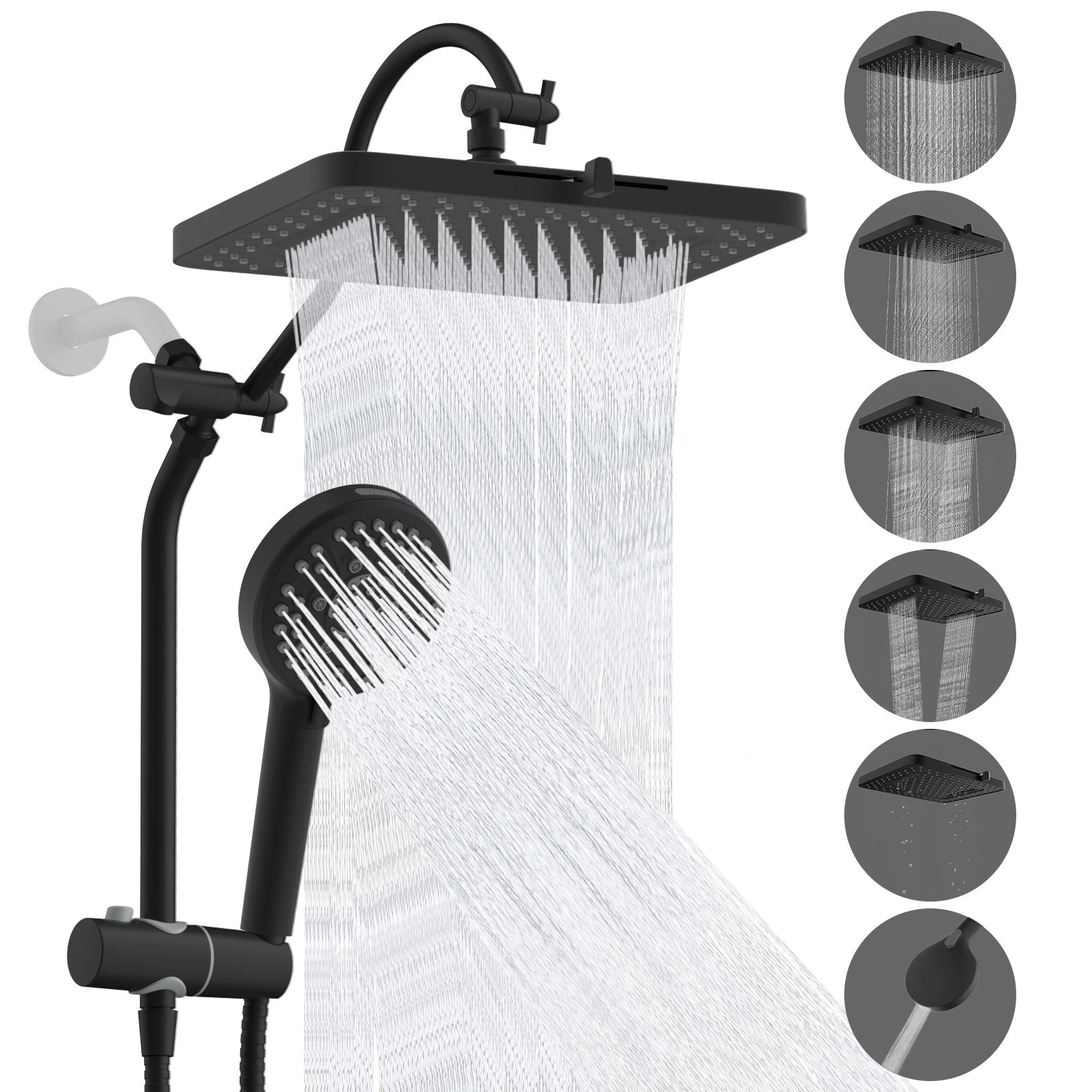 13'' Shower Head Combo High Pressure Rainfall Shower Head with Handheld Spray US