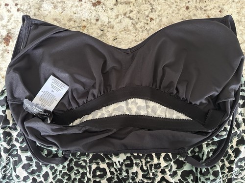 Carmen Marc Valvo Flyaway-Scarf Tankini Top Swimsuit Size Large Black - Bild 8 von 11